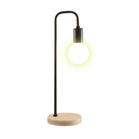 Modern Table lamp Desk Light Timber Base Bedside Bedroom Black KingsWarehouse 