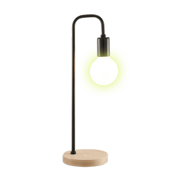 Modern Table lamp Desk Light Timber Base Bedside Bedroom Black KingsWarehouse 