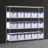 Modular Chrome Wire Storage Shelf 1500 x 600 x 1800 Steel Shelving Kings Warehouse 