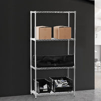 Modular Chrome Wire Storage Shelf 900 x 350 x 1800 Steel Shelving Kings Warehouse 