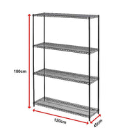 Modular Wire Storage Shelf 1200 x 450 x 1800mm Steel Shelving Furniture Kings Warehouse 