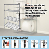 Modular Wire Storage Shelf 1200 x 450 x 1800mm Steel Shelving Furniture Kings Warehouse 