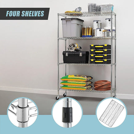 Modular Wire Storage Shelf 1200 x 450 x 1800mm Steel Shelving Furniture Kings Warehouse 