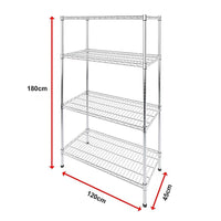 Modular Wire Storage Shelf 1200 x 450 x 1800mm Steel Shelving Furniture Kings Warehouse 