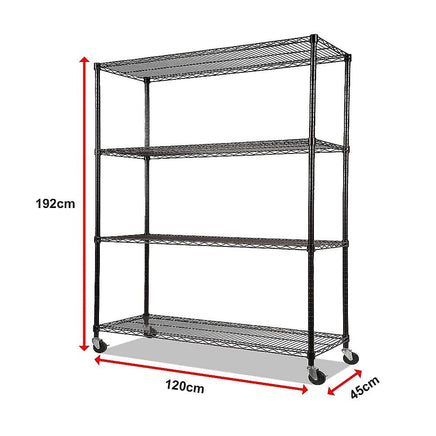 Modular Wire Storage Shelf 1200 x 450 x 1800mm Steel Shelving Furniture Kings Warehouse 