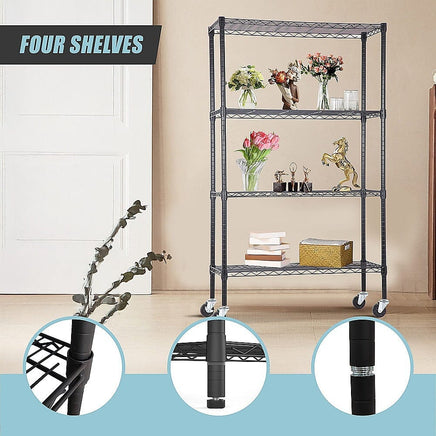 Modular Wire Storage Shelf 1200 x 450 x 1800mm Steel Shelving Furniture Kings Warehouse 