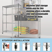 Modular Wire Storage Shelf 1200 x 450 x 1800mm Steel Shelving Furniture Kings Warehouse 