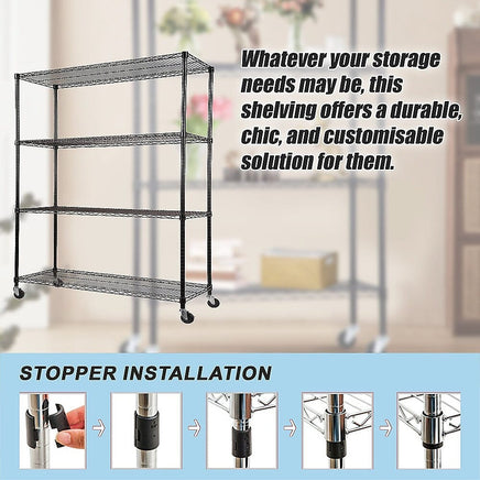 Modular Wire Storage Shelf 1200 x 450 x 1800mm Steel Shelving Furniture Kings Warehouse 