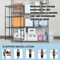 Modular Wire Storage Shelf 1200 x 450 x 1800mm Steel Shelving Furniture Kings Warehouse 