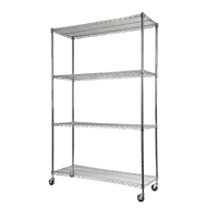 Modular Wire Storage Shelf 1200 x 450 x 1800mm Steel Shelving Furniture Kings Warehouse 