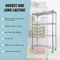 Modular Wire Storage Shelf 1200 x 450 x 1800mm Steel Shelving Furniture Kings Warehouse 