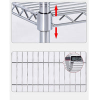 Modular Wire Storage Shelf 1200 x 450 x 1800mm Steel Shelving Furniture Kings Warehouse 