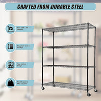 Modular Wire Storage Shelf 1200 x 450 x 1800mm Steel Shelving Furniture Kings Warehouse 