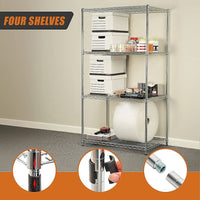 Modular Wire Storage Shelf 1200 x 600 x 1800mm Steel Shelving Furniture Kings Warehouse 