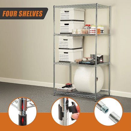 Modular Wire Storage Shelf 1200 x 600 x 1800mm Steel Shelving Furniture Kings Warehouse 