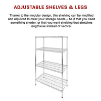 Modular Wire Storage Shelf 1200 x 600 x 1800mm Steel Shelving Furniture Kings Warehouse 