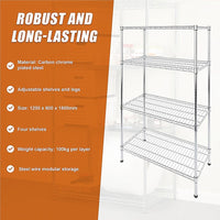 Modular Wire Storage Shelf 1200 x 600 x 1800mm Steel Shelving Furniture Kings Warehouse 