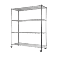 Modular Wire Storage Shelf 1200 x 600 x 1800mm Steel Shelving Furniture Kings Warehouse 