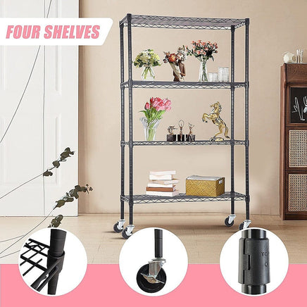 Modular Wire Storage Shelf 1200 x 600 x 1800mm Steel Shelving Furniture Kings Warehouse 