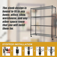 Modular Wire Storage Shelf 1200 x 600 x 1800mm Steel Shelving Furniture Kings Warehouse 