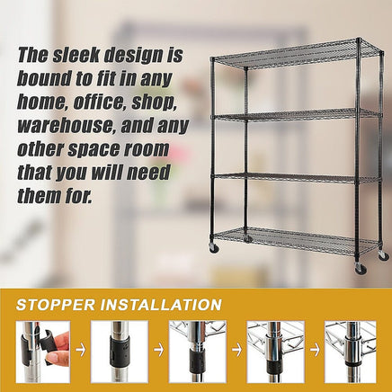 Modular Wire Storage Shelf 1200 x 600 x 1800mm Steel Shelving Furniture Kings Warehouse 