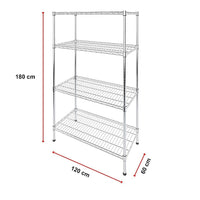 Modular Wire Storage Shelf 1200 x 600 x 1800mm Steel Shelving Furniture Kings Warehouse 