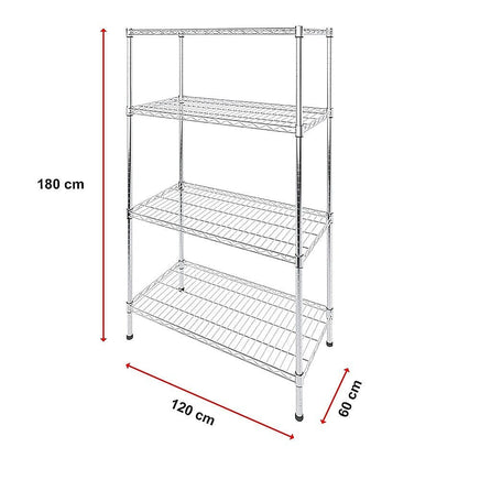 Modular Wire Storage Shelf 1200 x 600 x 1800mm Steel Shelving Furniture Kings Warehouse 