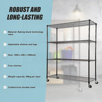 Modular Wire Storage Shelf 1500 x 350 x 1800mm Steel Shelving Furniture Kings Warehouse 