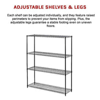 Modular Wire Storage Shelf 1500 x 350 x 1800mm Steel Shelving Furniture Kings Warehouse 