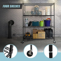 Modular Wire Storage Shelf 1500 x 350 x 1800mm Steel Shelving Furniture Kings Warehouse 
