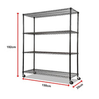 Modular Wire Storage Shelf 1500 x 350 x 1800mm Steel Shelving Furniture Kings Warehouse 