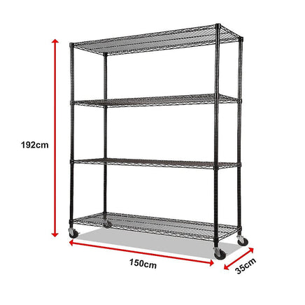 Modular Wire Storage Shelf 1500 x 350 x 1800mm Steel Shelving Furniture Kings Warehouse 