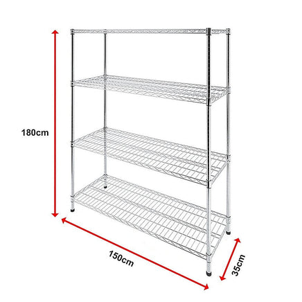 Modular Wire Storage Shelf 1500 x 350 x 1800mm Steel Shelving Furniture Kings Warehouse 