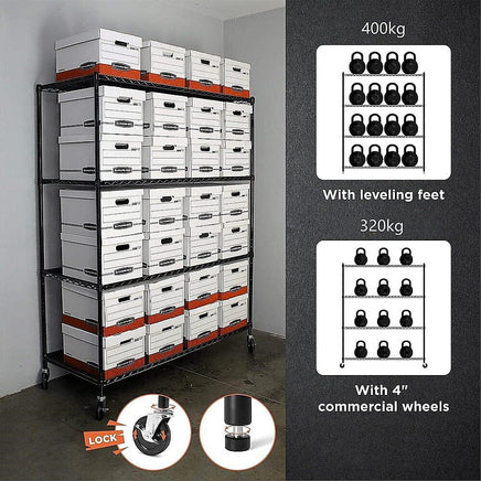 Modular Wire Storage Shelf 1500 x 350 x 1800mm Steel Shelving Furniture Kings Warehouse 