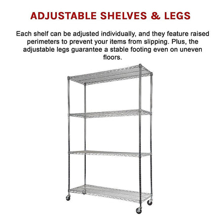 Modular Wire Storage Shelf 1500 x 350 x 1800mm Steel Shelving Furniture Kings Warehouse 