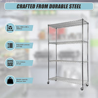 Modular Wire Storage Shelf 1500 x 350 x 1800mm Steel Shelving Furniture Kings Warehouse 
