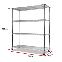 Modular Wire Storage Shelf 1500 x 350 x 1800mm Steel Shelving Furniture Kings Warehouse 