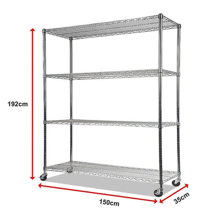 Modular Wire Storage Shelf 1500 x 350 x 1800mm Steel Shelving Furniture Kings Warehouse 