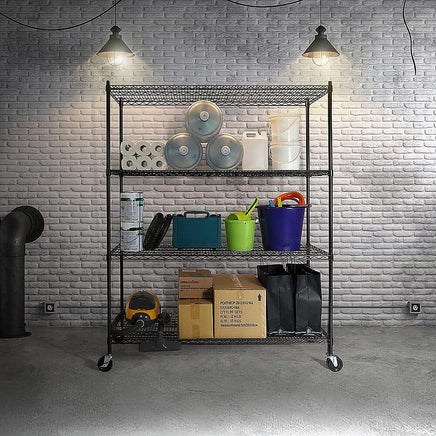 Modular Wire Storage Shelf 1500 x 350 x 1800mm Steel Shelving Furniture Kings Warehouse 