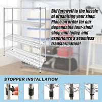 Modular Wire Storage Shelf 1500 x 350 x 1800mm Steel Shelving Furniture Kings Warehouse 