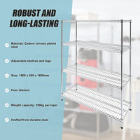 Modular Wire Storage Shelf 1500 x 350 x 1800mm Steel Shelving Furniture Kings Warehouse 