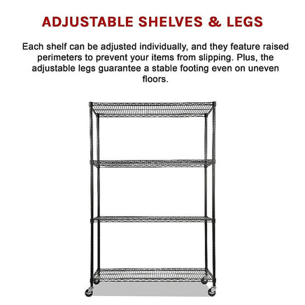 Modular Wire Storage Shelf 1500 x 350 x 1800mm Steel Shelving Furniture Kings Warehouse 