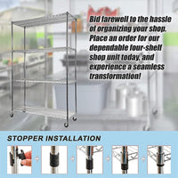 Modular Wire Storage Shelf 1500 x 350 x 1800mm Steel Shelving Furniture Kings Warehouse 