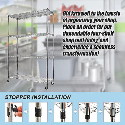 Modular Wire Storage Shelf 1500 x 350 x 1800mm Steel Shelving Furniture Kings Warehouse 