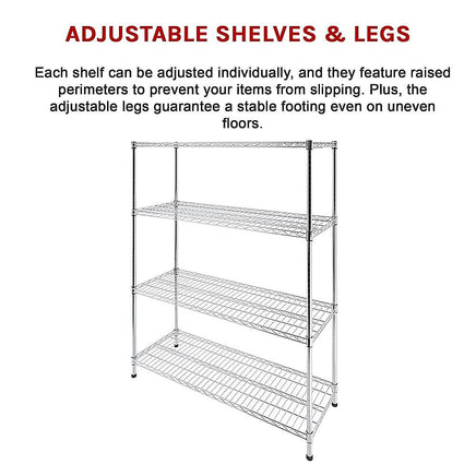 Modular Wire Storage Shelf 1500 x 350 x 1800mm Steel Shelving Furniture Kings Warehouse 