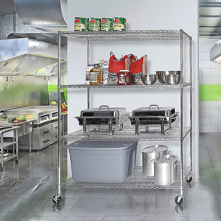 Modular Wire Storage Shelf 1500 x 450 x 1920mm Steel Shelving with Wheels Furniture Kings Warehouse 