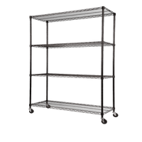 Modular Wire Storage Shelf 1500 x 450 x 1920mm Steel Shelving with Wheels Furniture Kings Warehouse 
