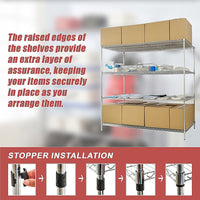 Modular Wire Storage Shelf 1500 x 600 x 1800mm Steel Shelving Furniture Kings Warehouse 