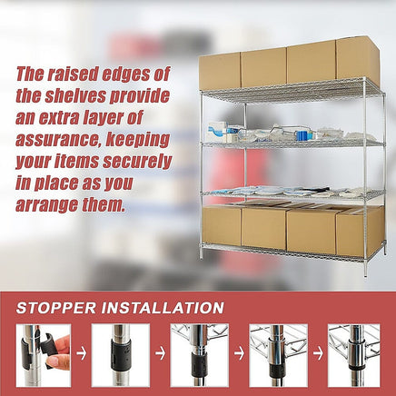 Modular Wire Storage Shelf 1500 x 600 x 1800mm Steel Shelving Furniture Kings Warehouse 
