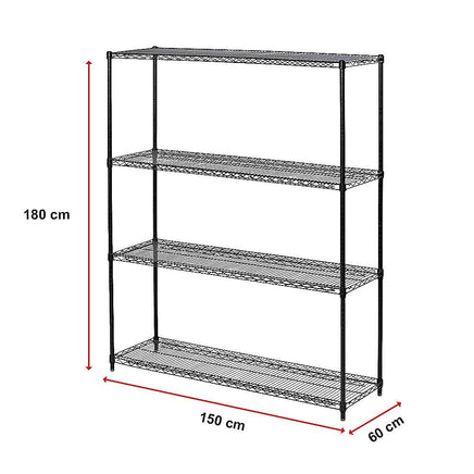 Modular Wire Storage Shelf 1500 x 600 x 1800mm Steel Shelving Furniture Kings Warehouse 